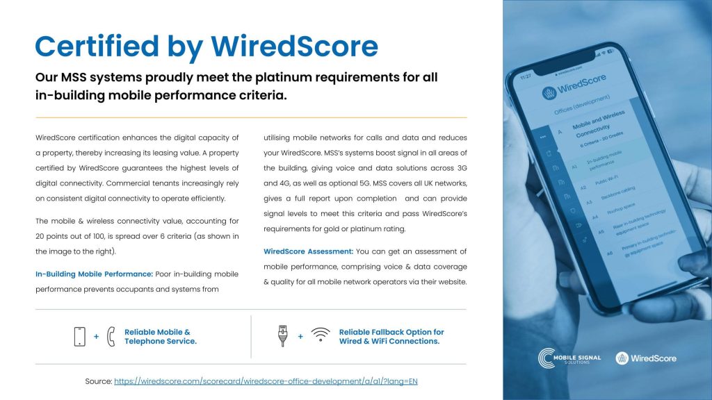 Mobile Signal Solutions is a Wiredscore standard installation expert
